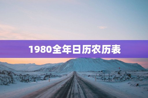 1980全年日历农历表