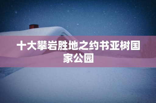 十大攀岩胜地之约书亚树国家公园