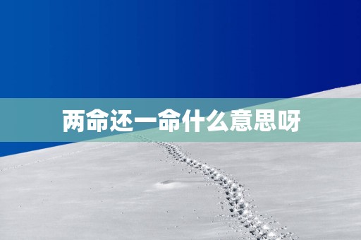 两命还一命什么意思呀