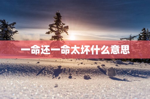 一命还一命太坏什么意思