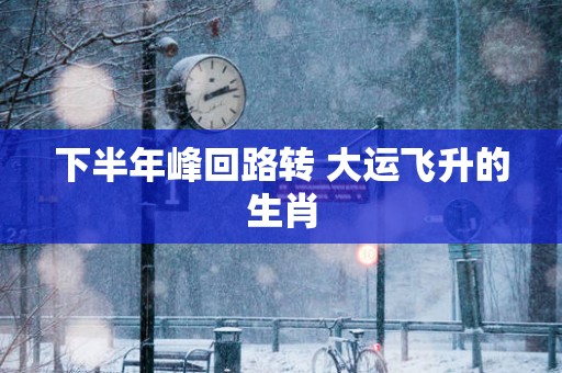 下半年峰回路转 大运飞升的生肖