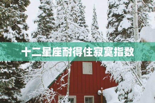 十二星座耐得住寂寞指数
