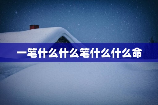 一笔什么什么笔什么什么命