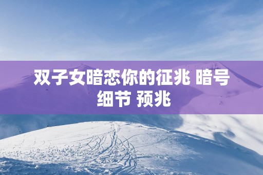 双子女暗恋你的征兆 暗号 细节 预兆