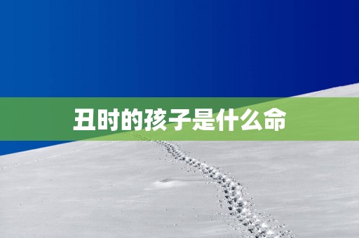 丑时的孩子是什么命