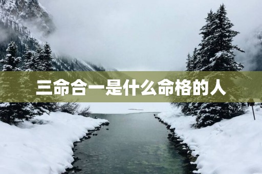 三命合一是什么命格的人
