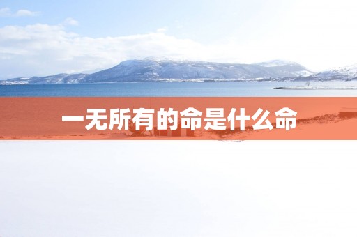 一无所有的命是什么命