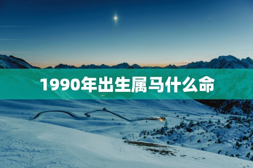 1990年出生属马什么命