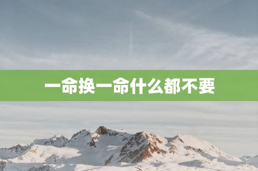一命换一命什么都不要