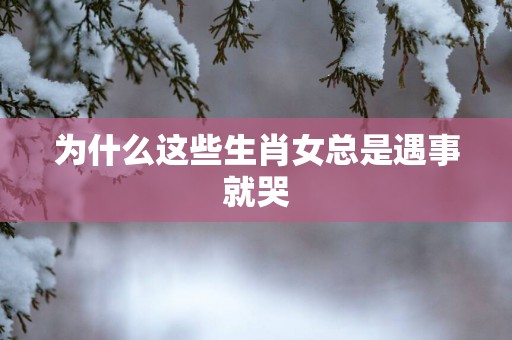 为什么这些生肖女总是遇事就哭