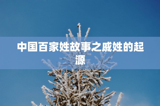 中国百家姓故事之戚姓的起源