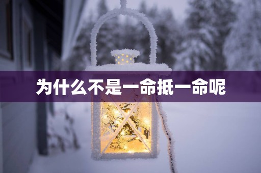 为什么不是一命抵一命呢