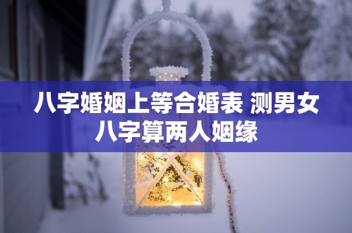 八字婚姻上等合婚表 测男女八字算两人姻缘