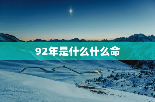 92年是什么什么命