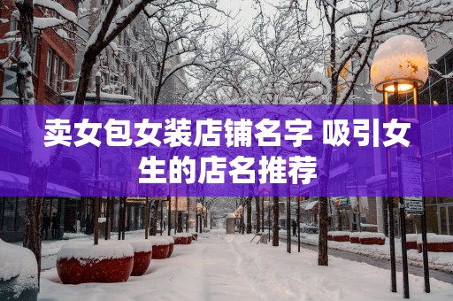 卖女包女装店铺名字 吸引女生的店名推荐
