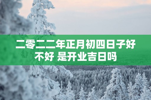 二零二二年正月初四日子好不好 是开业吉日吗