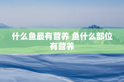 什么鱼最有营养 鱼什么部位有营养