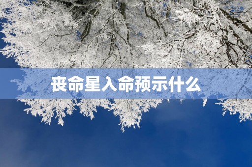 丧命星入命预示什么