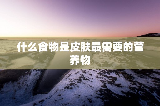 什么食物是皮肤最需要的营养物