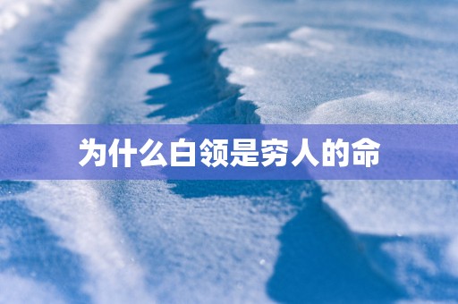 为什么白领是穷人的命