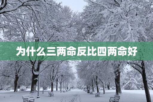 为什么三两命反比四两命好