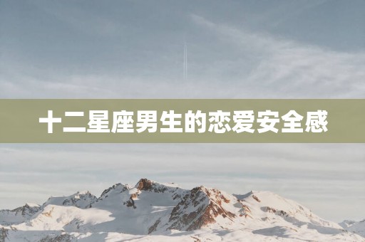 十二星座男生的恋爱安全感