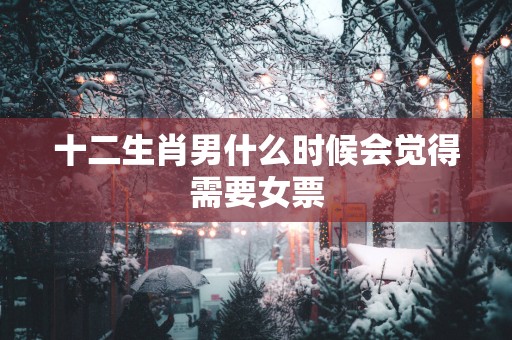 十二生肖男什么时候会觉得需要女票