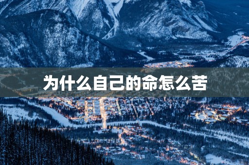 为什么自己的命怎么苦
