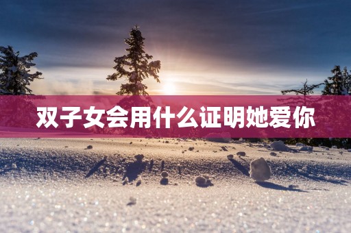 双子女会用什么证明她爱你