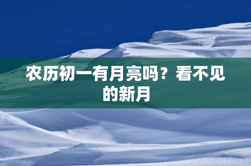 农历初一有月亮吗？看不见的新月