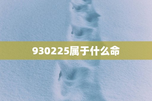 930225属于什么命