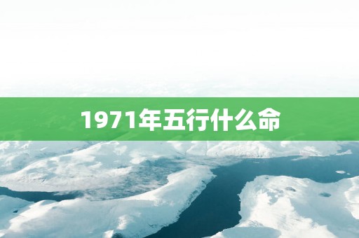 1971年五行什么命