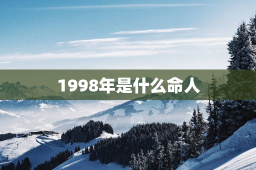 1998年是什么命人