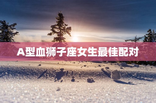 A型血狮子座女生最佳配对