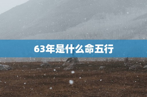 63年是什么命五行