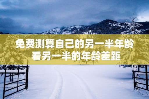 免费测算自己的另一半年龄 看另一半的年龄差距