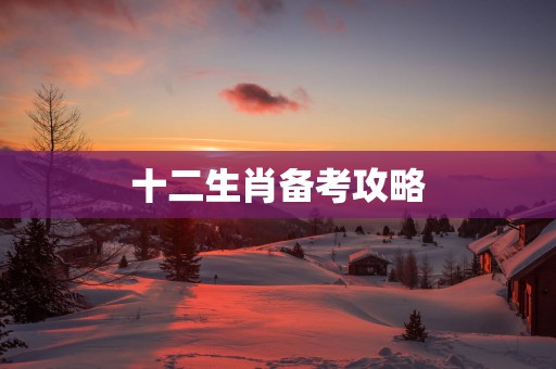 十二生肖备考攻略