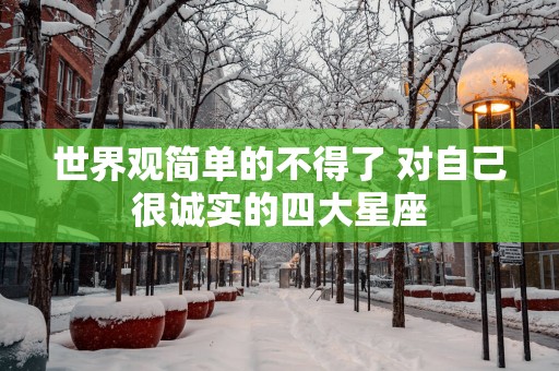 世界观简单的不得了 对自己很诚实的四大星座
