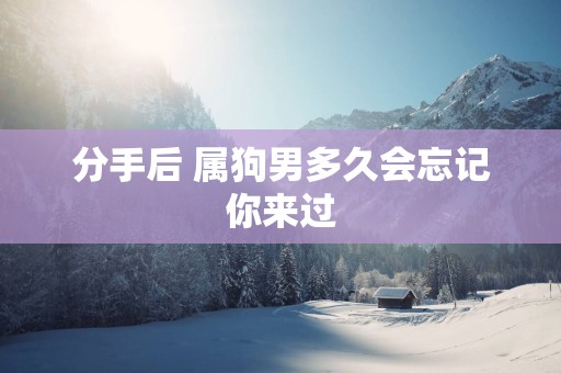 分手后 属狗男多久会忘记你来过