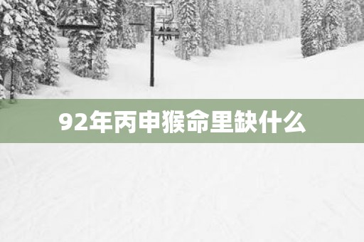 92年丙申猴命里缺什么