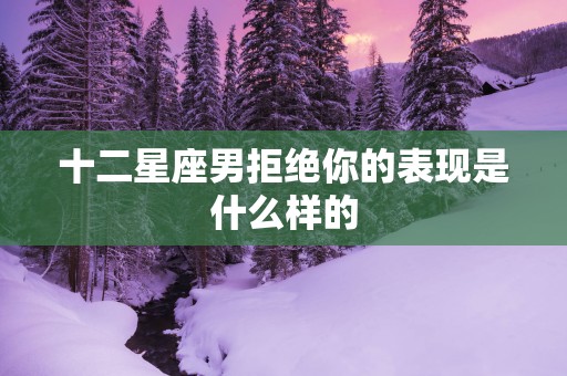 十二星座男拒绝你的表现是什么样的