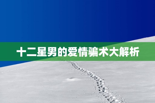 十二星男的爱情骗术大解析