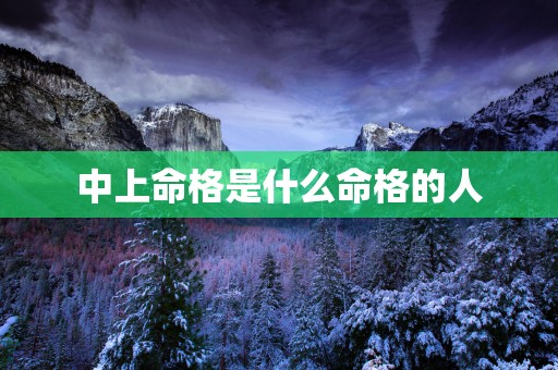 中上命格是什么命格的人