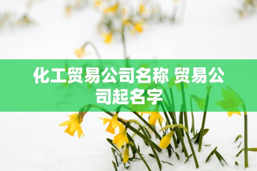 化工贸易公司名称 贸易公司起名字