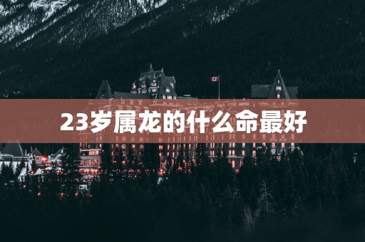 23岁属龙的什么命最好