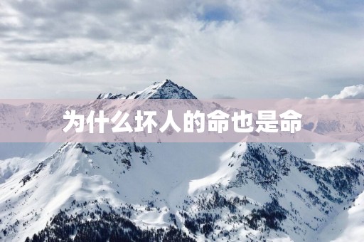 为什么坏人的命也是命