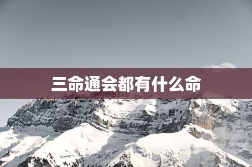 三命通会都有什么命