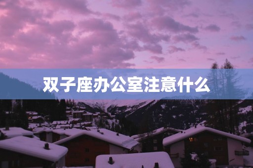 双子座办公室注意什么