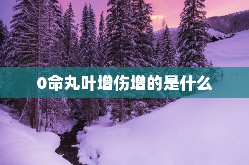 0命丸叶增伤增的是什么