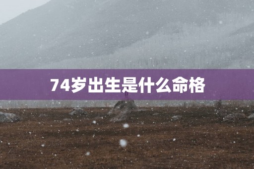 74岁出生是什么命格